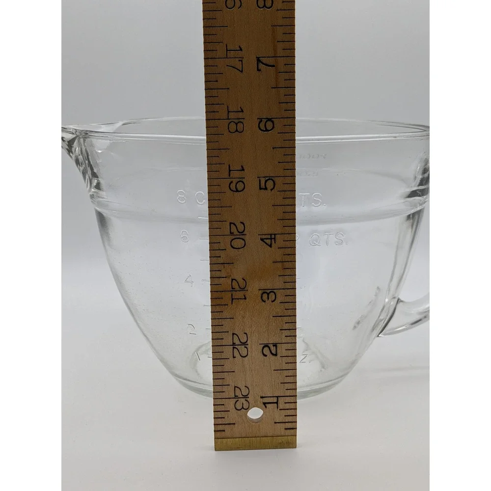 Anchor Hocking 2 Qt 8 Cup‎ Glass Measuring Cup Mixing Bowl 2000mL Pour Spout USA